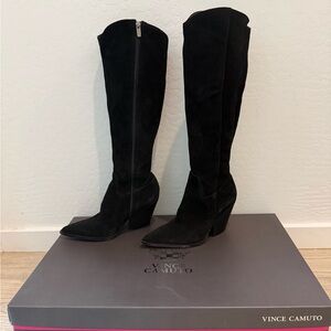Vince Camuto Women's Knee High BLACK VERONA Suede Boots